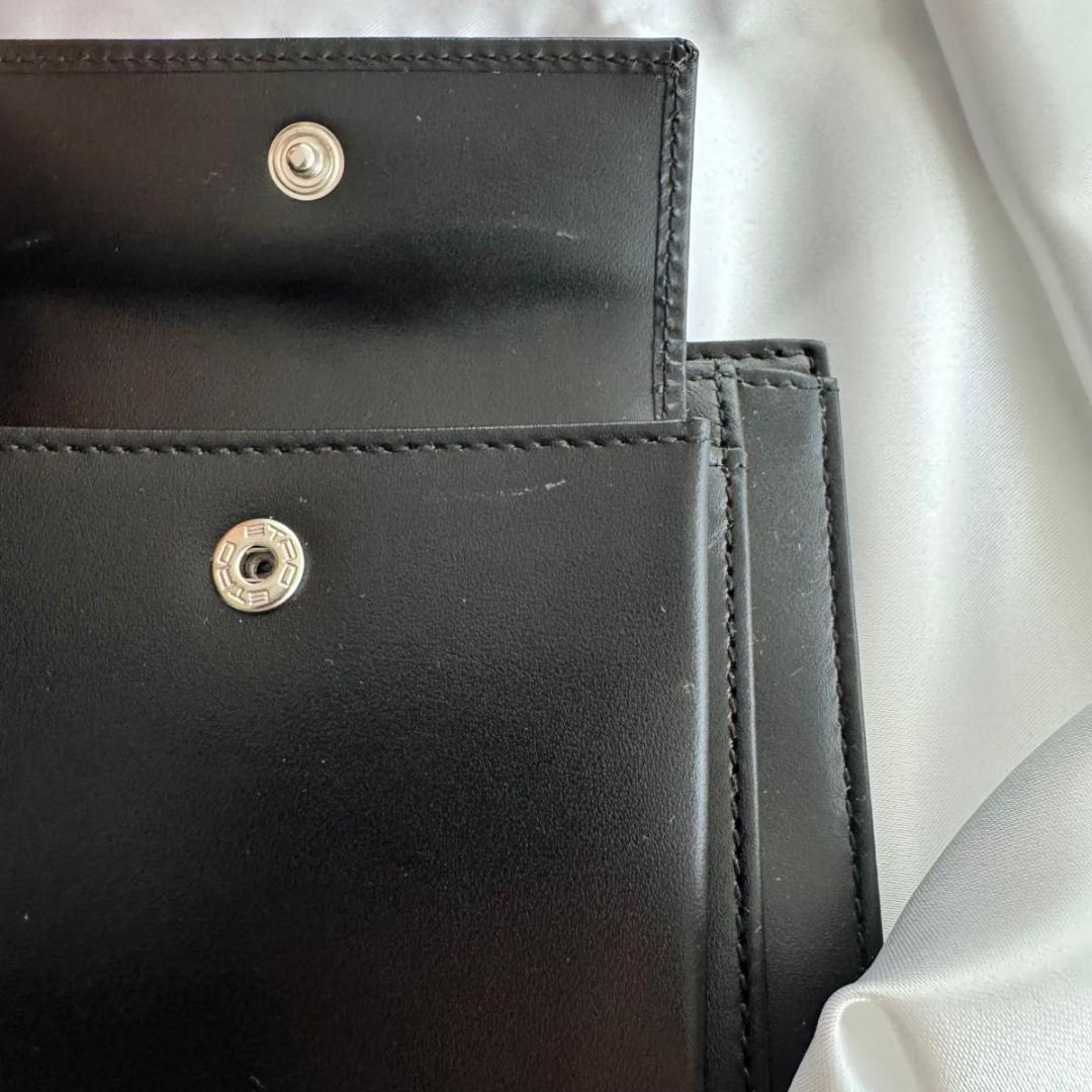 【新品未使用】ETRO エトロ 二つ折り財布 ペイズリー柄 ブラック メンズ