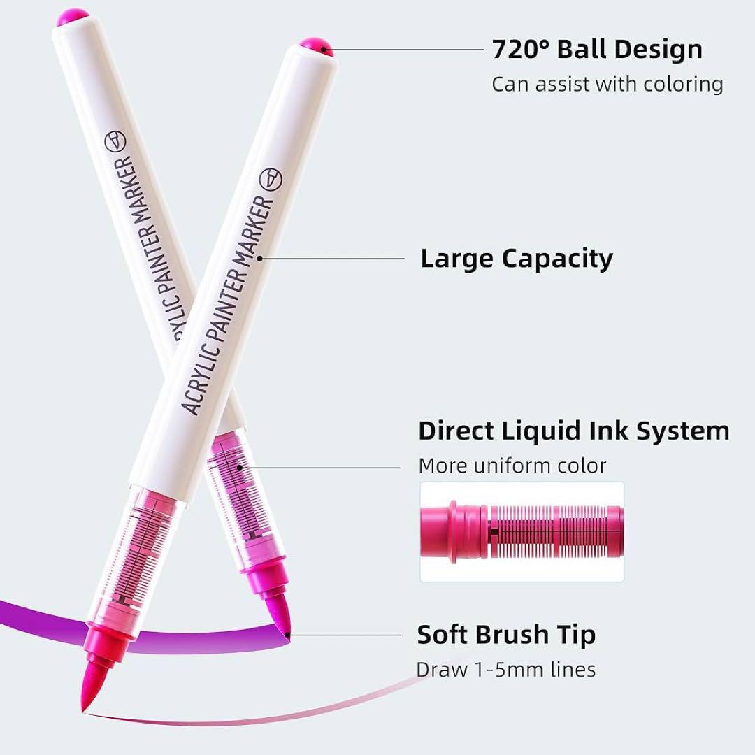 【美品】アクリルマーカー　192色　バック付き　ほぼ未使用　ペン　塗り絵