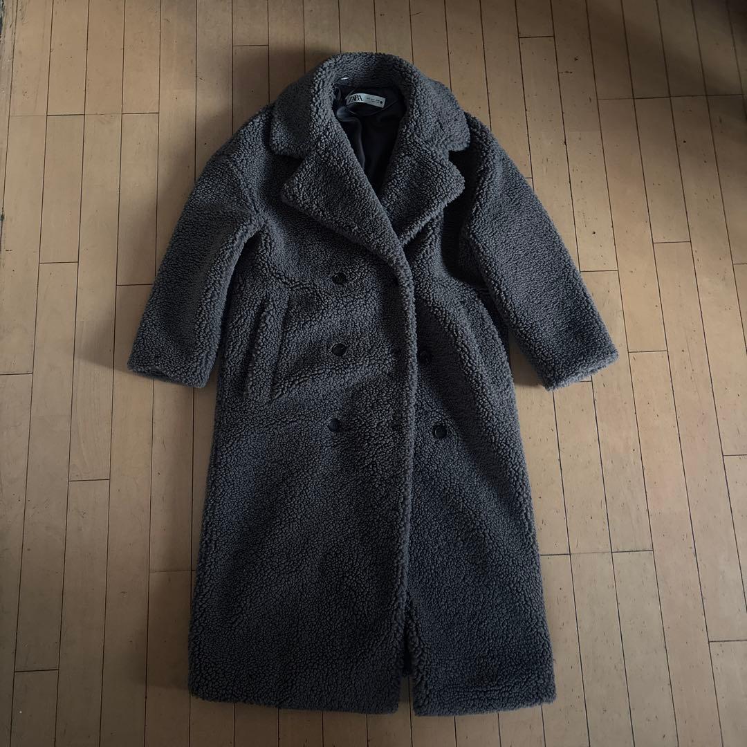 ZARA Teddy Bear コート　ボアコート　グレー