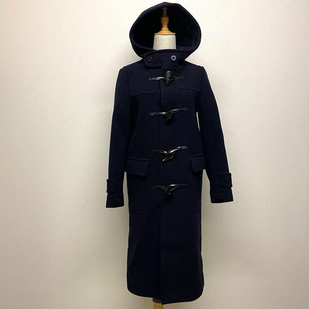 なん 様　MACPHEE ウールネイビーメルトンロングダッフルコート34