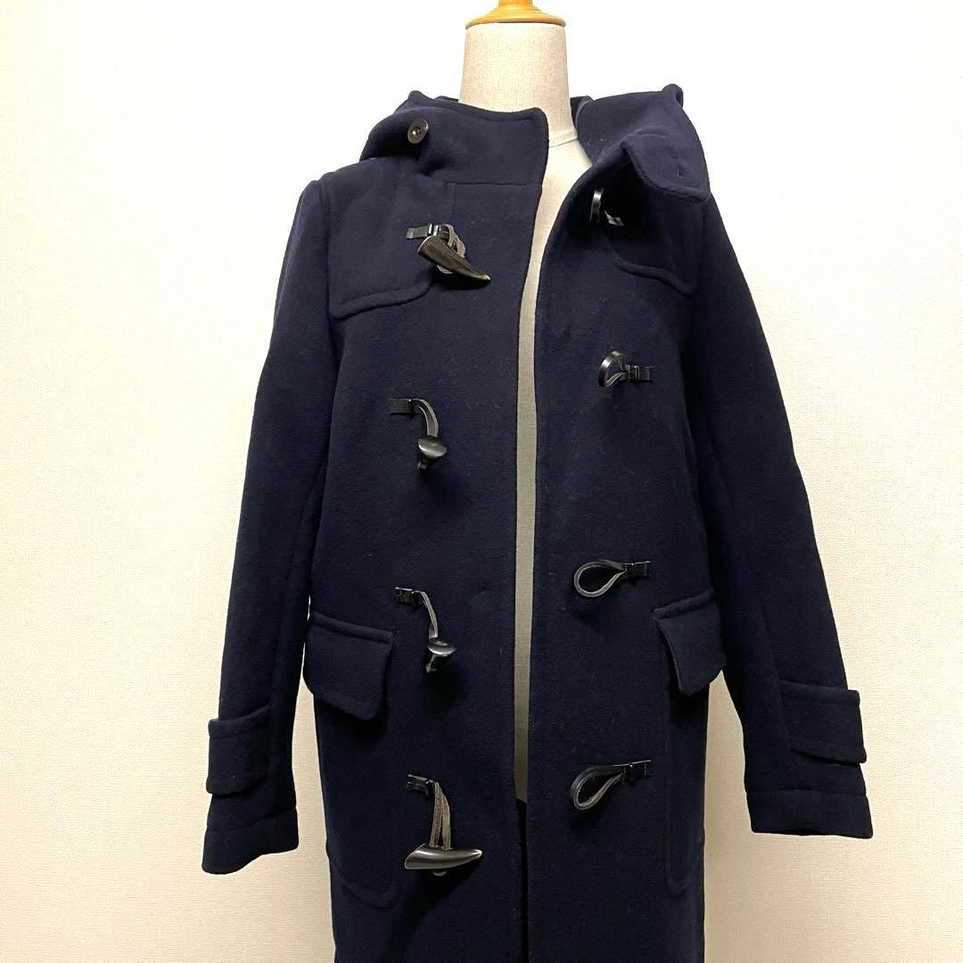 なん 様　MACPHEE ウールネイビーメルトンロングダッフルコート34