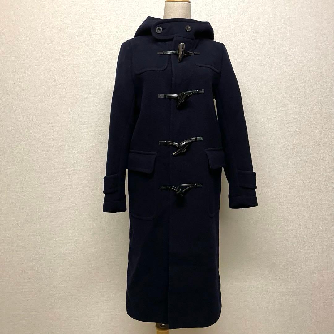 なん 様　MACPHEE ウールネイビーメルトンロングダッフルコート34