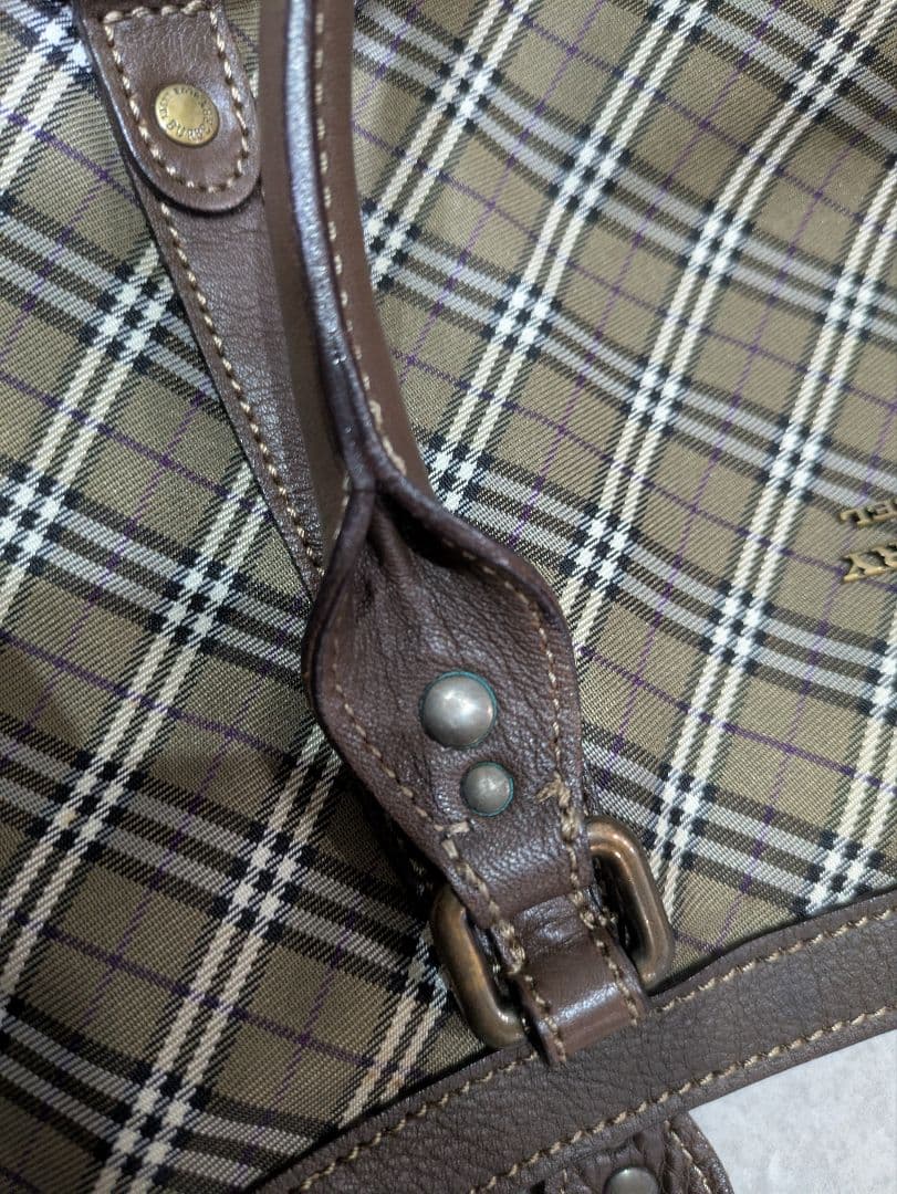 バーバリーブルーレーベル トートバッグ ノバチェック キャンバス