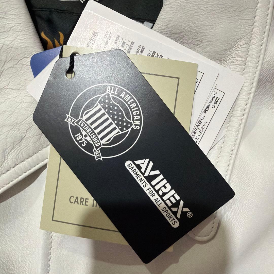 AVIREX x NBA 初コラボ　ホワイト レザージャケット Lサイズ
