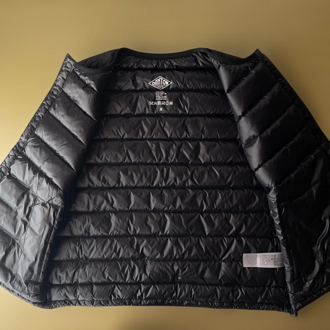 【DANTON / ダントン】インナーダウン クルーネック ベスト ブラック　M