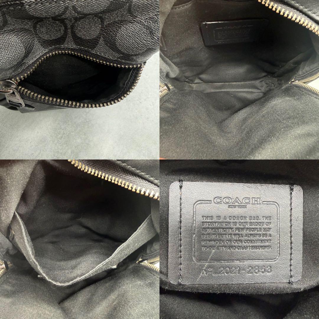 COACH コーチ ボディバッグ PVC クロスボディ ブラック 黒 メンズ