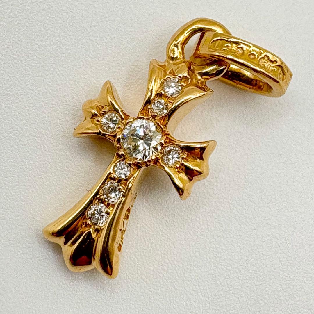 クロムハーツ★ベビーファットチャーム★with パヴェダイヤ★22k★クロス