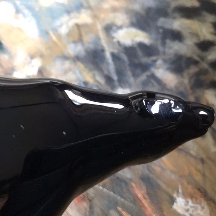 希少美しい艶バカラBACCARATブラッククリスタル熊ジョルジュ シュヴァリエ作