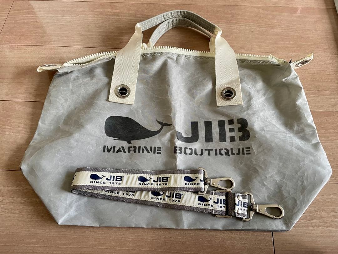 JIB ファスナートートバッグ　M グレー　ボストン　別売りショルダーベルト付き