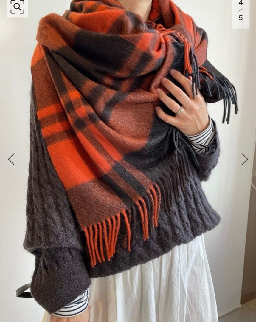 【ユニセックス】JoshuaEllis 大判ストールマフラー　カシミヤ100