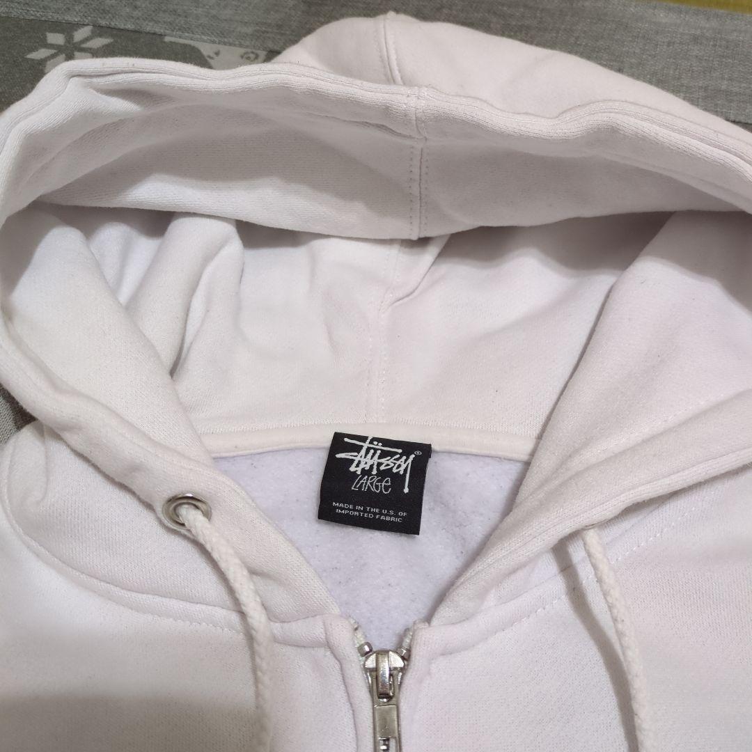Ou！！最終値下げStussy ホワイト パーカー Lサイズ 8ボールロゴ