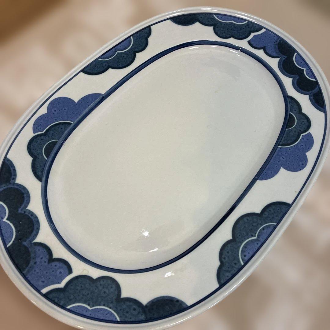 《希少》Villeroy&Boch Blue Cloud 楕円プレート　大きめ