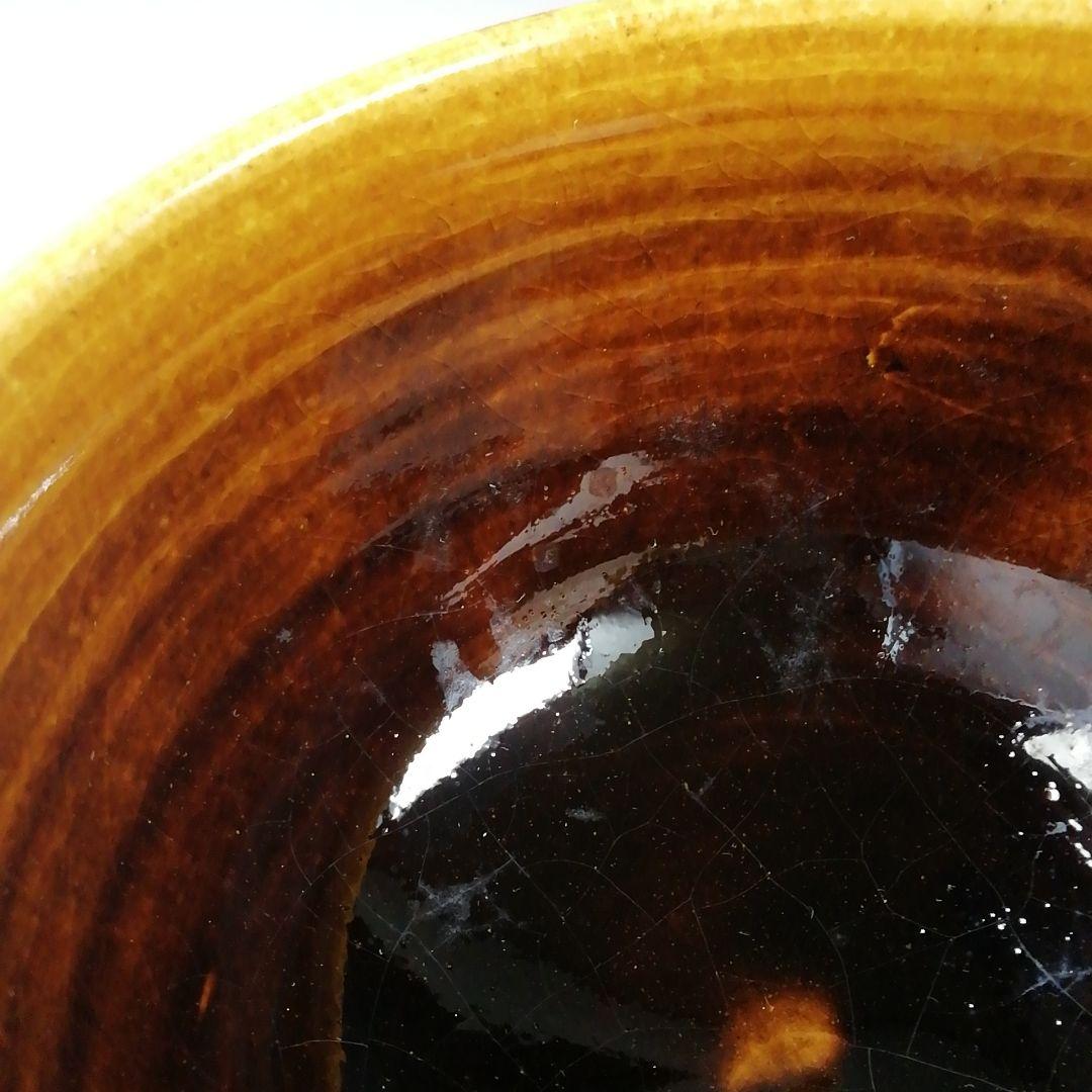 Ｔ６２５　茶碗　『飴釉　茶碗』『神通窯　筧田孝嗣』　共箱　抹茶碗　茶道具