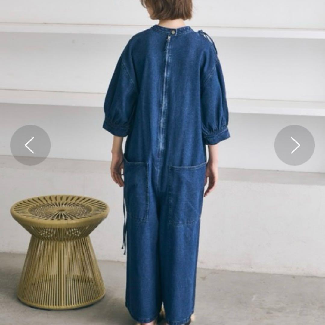 PERNAハーフスリーブデニムオールインワン