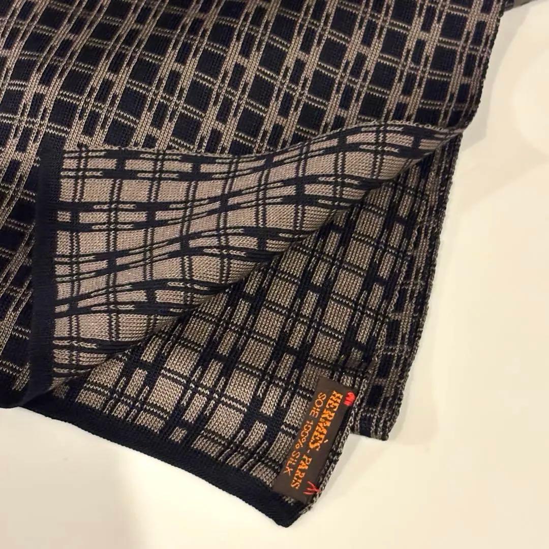 HERMES エルメス 薄手 マフラー ストール シルク100%