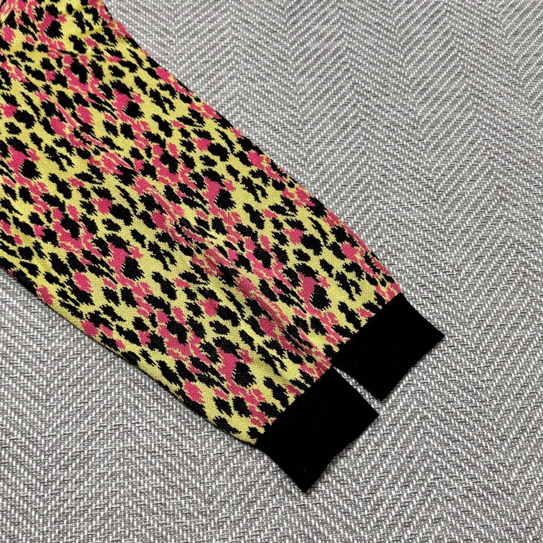 美品 希少 ワコマリア レオパード カーディガン シルク ブラック M