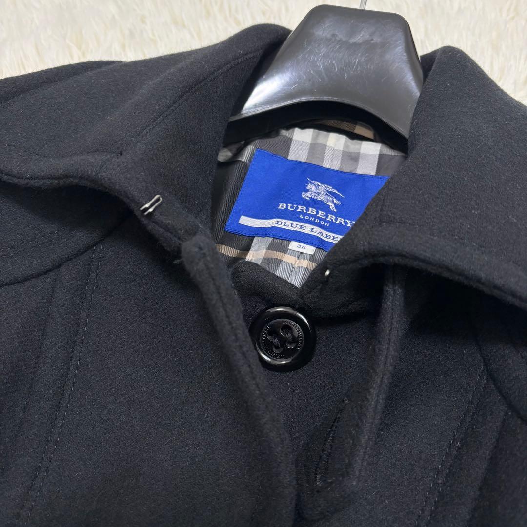 バーバリー ブルーレーベル ノバチェック アンゴラ コート Mサイズ