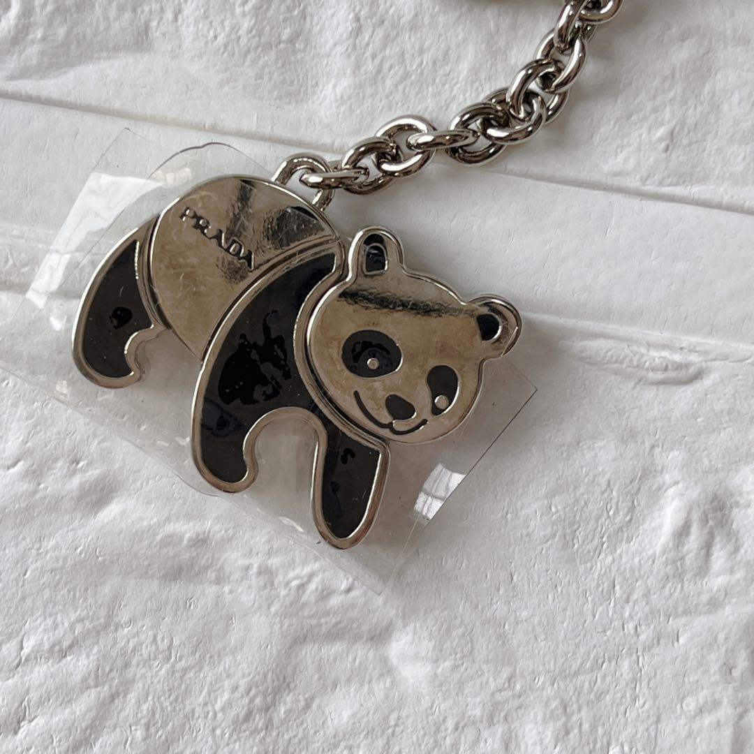 【極美品】　PRADA パンダ　キーホルダー　チャーム　ストラップ　シルバー