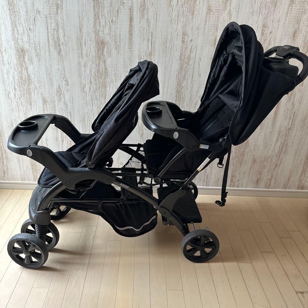【美品】KATOJI カトージ 二人でゴーDX ブラック 2人乗り ベビーカー