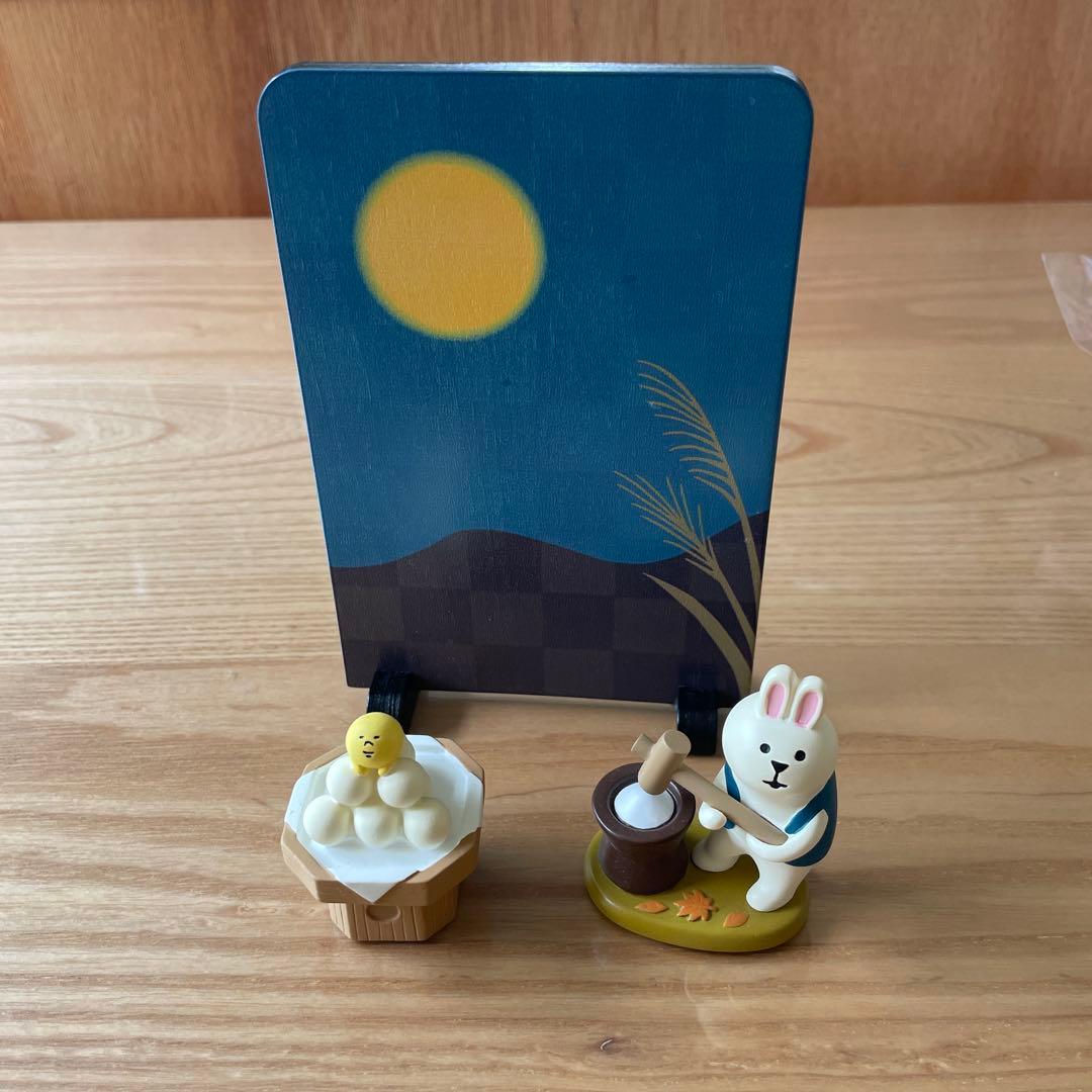 concombre 月見だんご : 満月ついたて:餅つきうさぎ　 3点セット