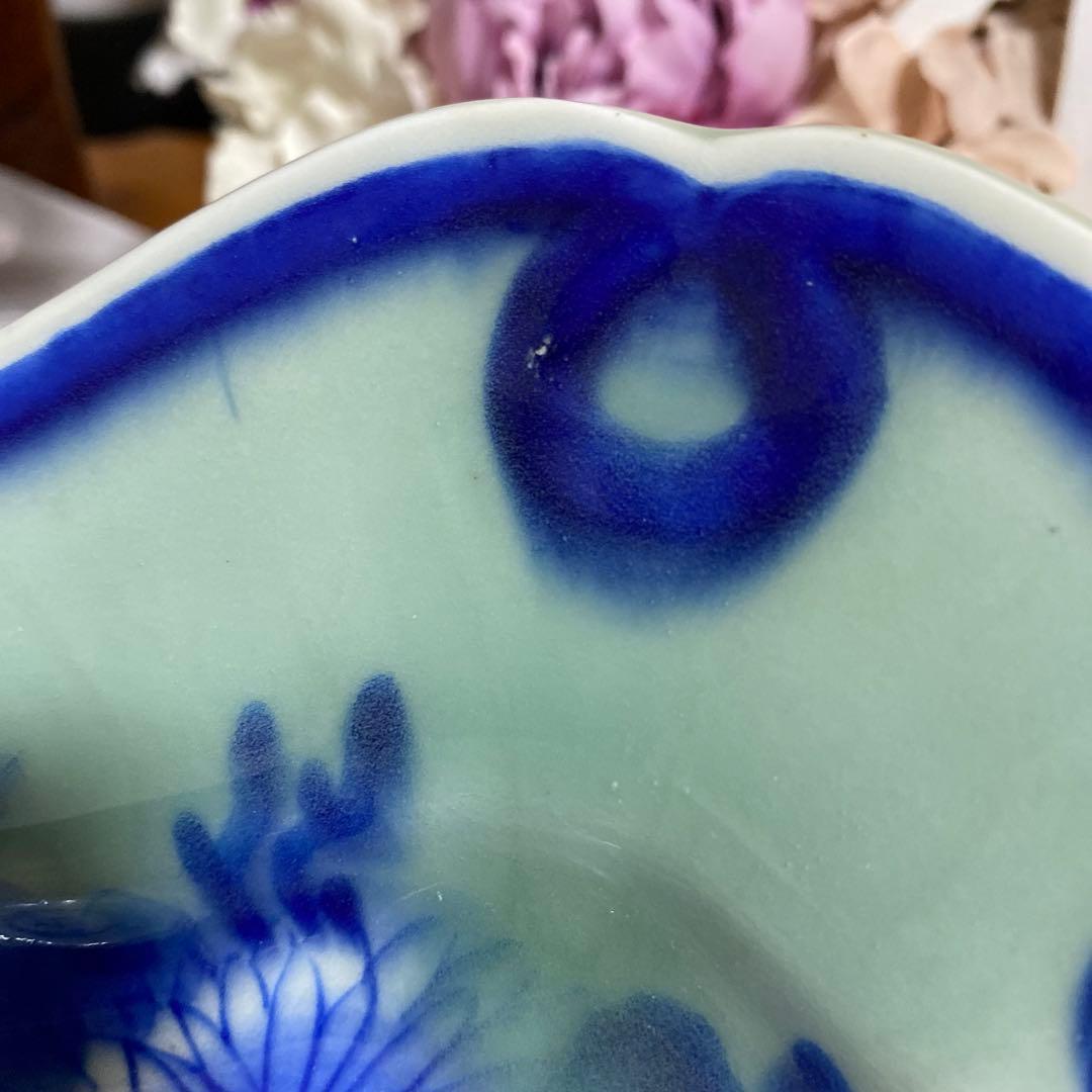 アンティーク　六角　飾皿　大皿プレート　レトロ　骨董品