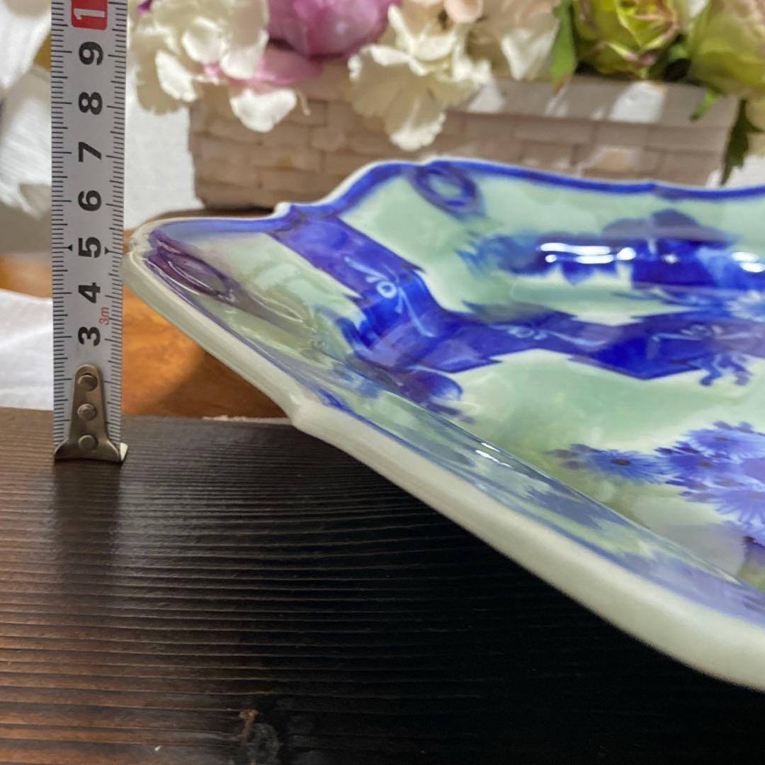 アンティーク　六角　飾皿　大皿プレート　レトロ　骨董品