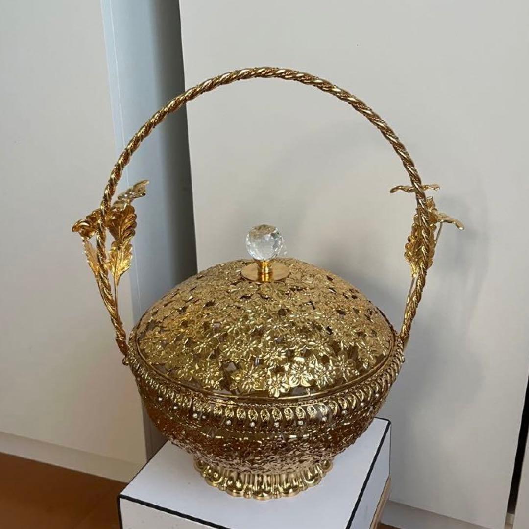 ドバイ　ゴールドフルーツバスケット　高級インテリア