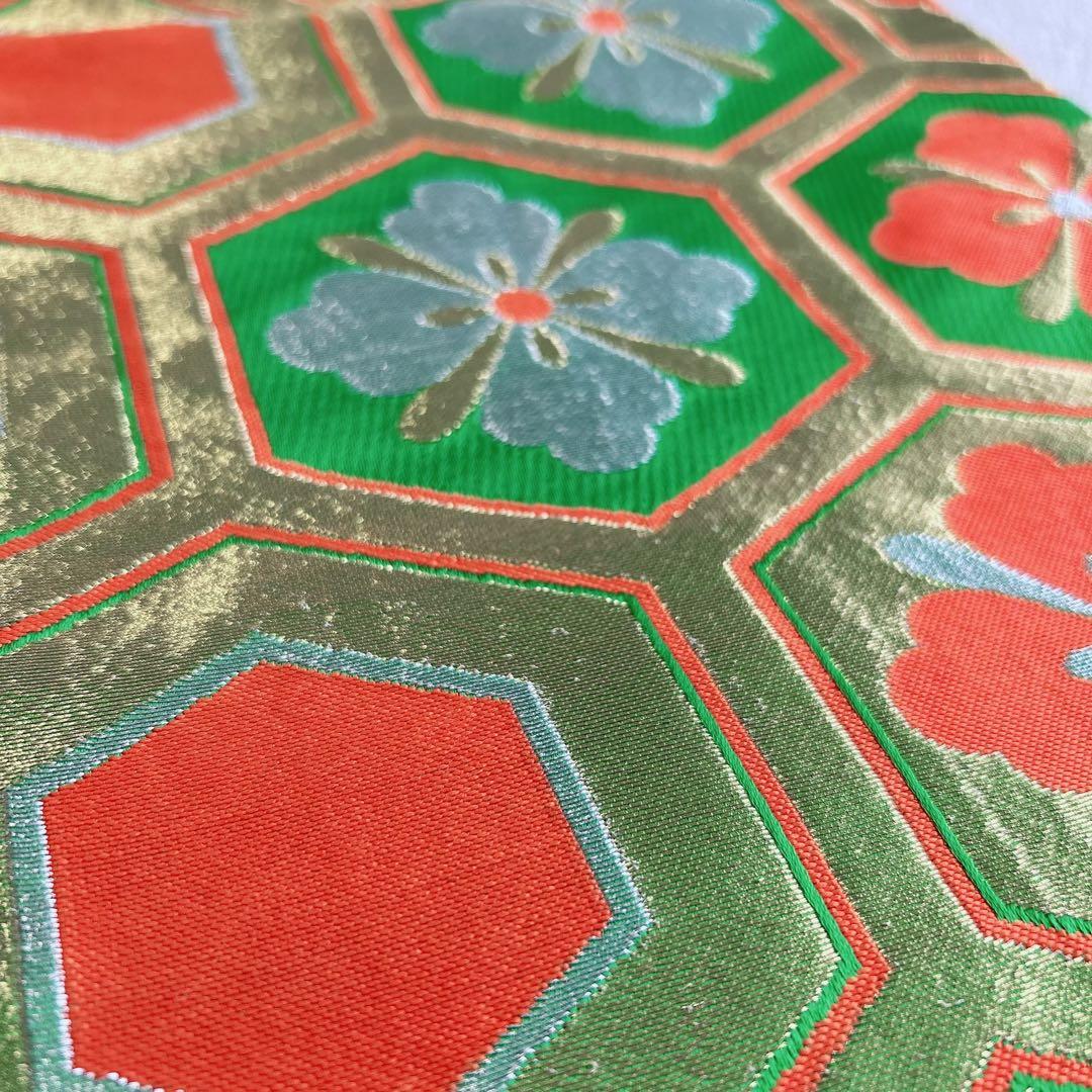 セット七五三7歳女の子長着＆簡単半衿＆袋帯＆草履＆バッグ＆小物オレンジ地蝶ちりめ