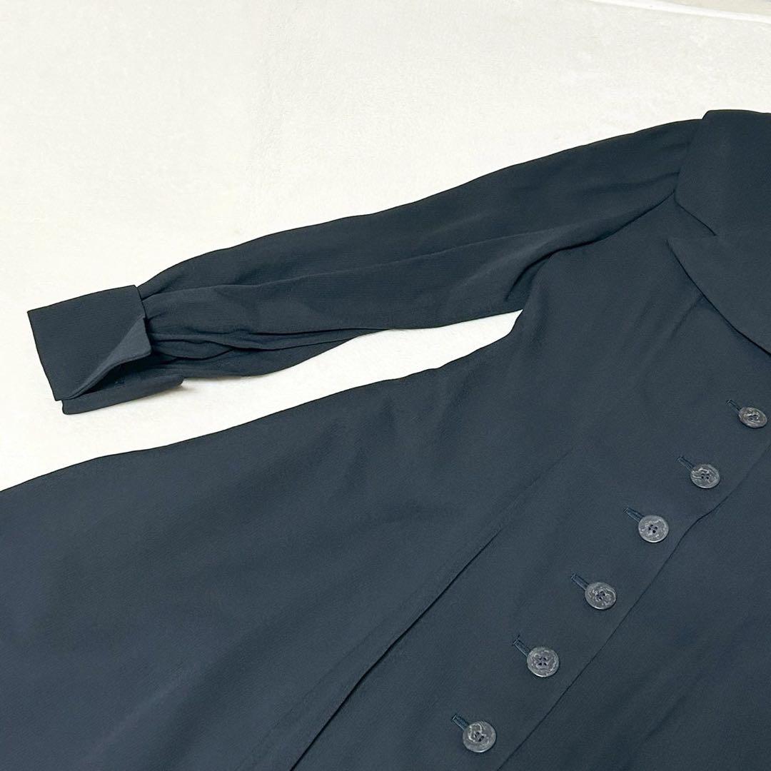 ★美品★マドモアゼルディオール　ワンピース　M ボタン　襟　ネイビー ドレス