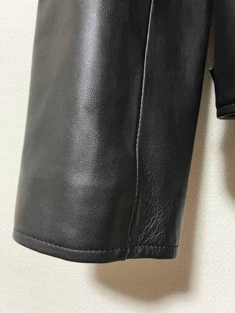 UNITED TOKYO ブラック ラムレザーダブルライダース 4