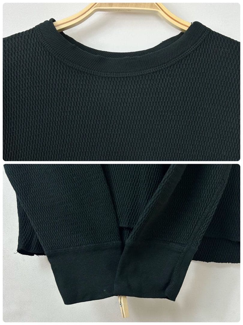 80s 米軍 コットン ブラック サーマル ミリタリー アンダーシャツ S129