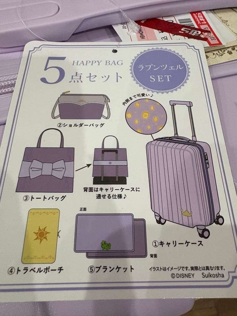 ちはるさんコラボ　ラプンツェル キャリーケース 5点セット