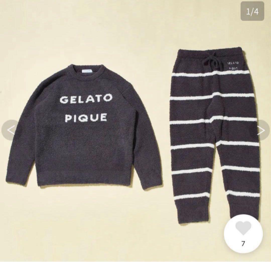 gelato pique ルームウェア セット チャコール グレー