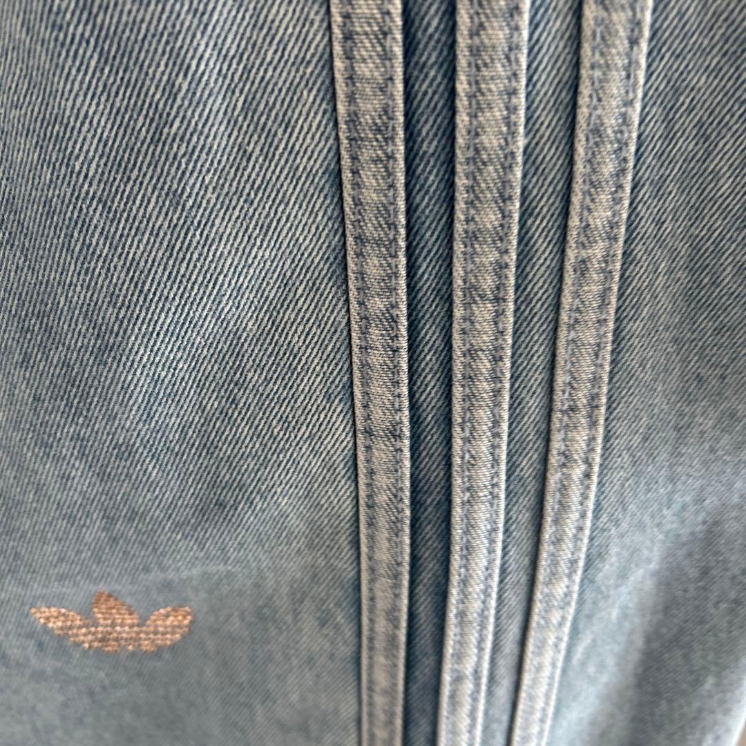adidas ラインストーン⭐️Lサイズ ❣️ デザイン フレアデニムパンツ