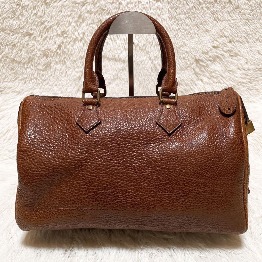 RALPH LAUREN ラルフローレン ボストンバッグ ブラウン シボ革