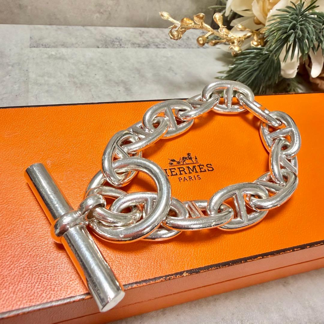 エルメス シェーヌダンクル 925 TGM 12コマ ブレスレット 箱付き