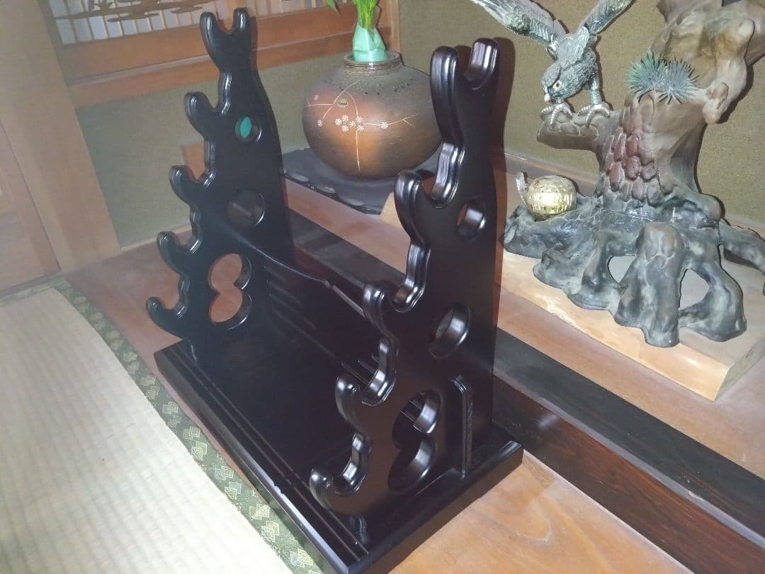 刀掛台5段掛け 刀掛 木製 刀置き