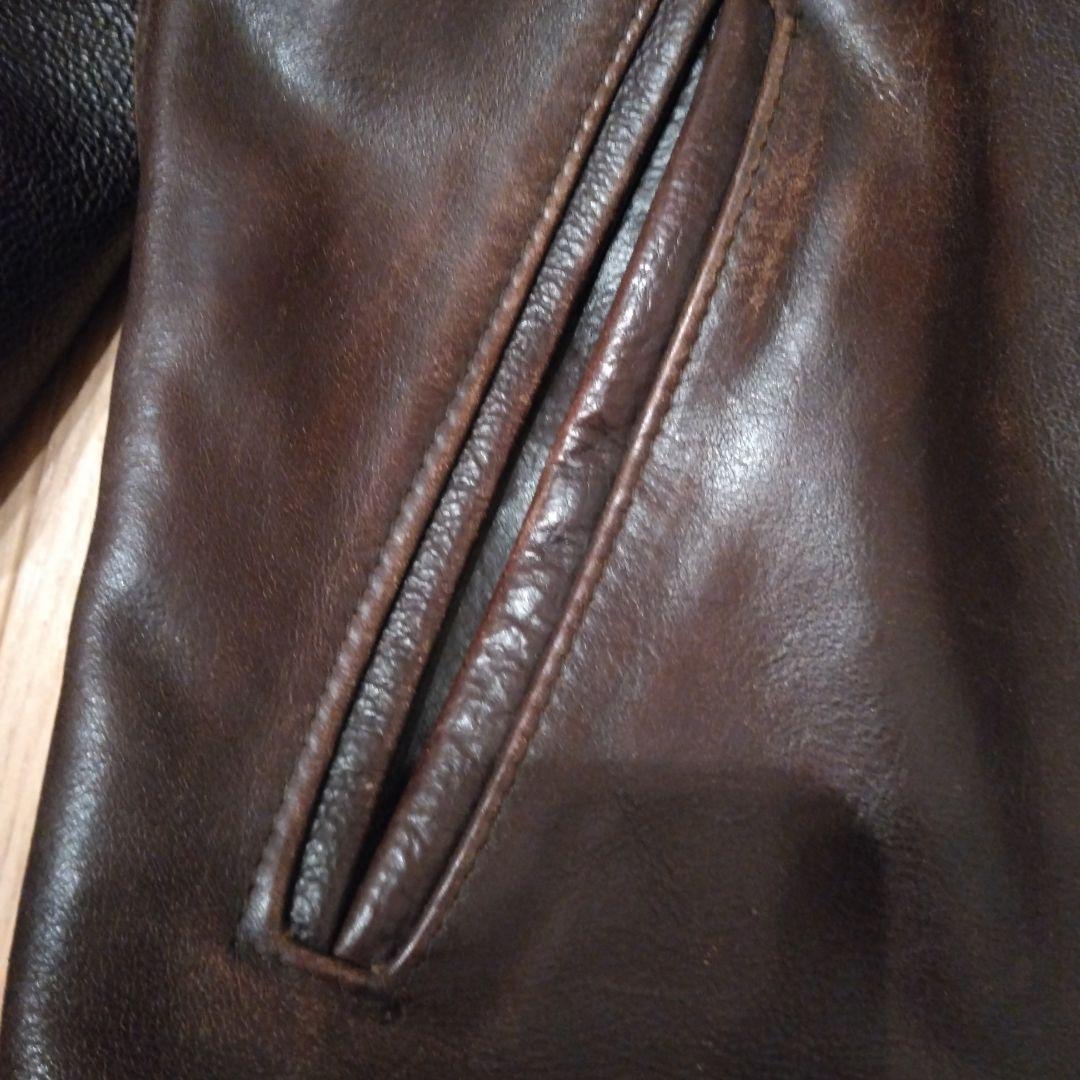 SCHOTT 659　シングルライダース　トラッカーズ　サイズ36　赤茶色系