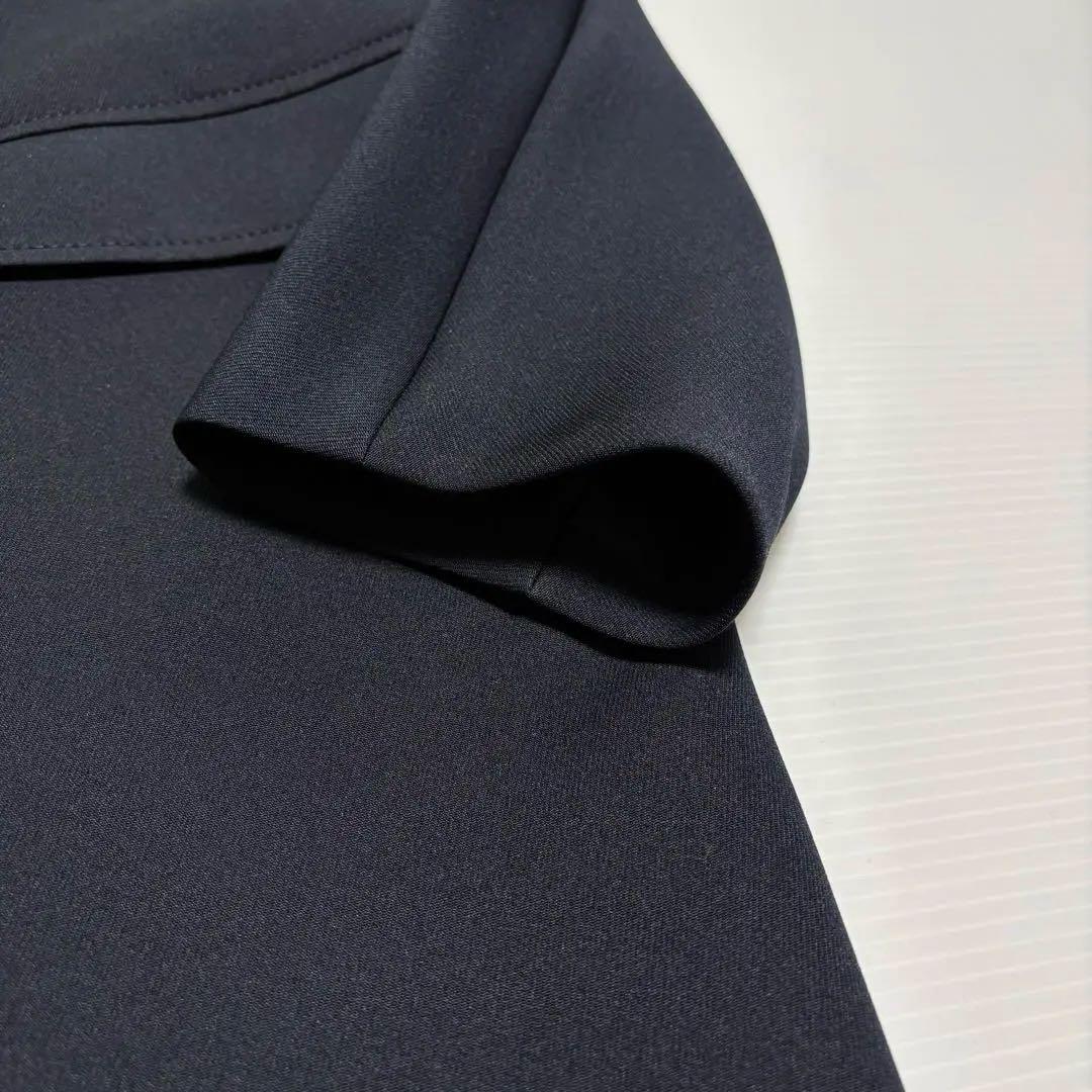 新品【アンタイトル UNTITLED】コクーン　ステンカラー　コート　ネイビー