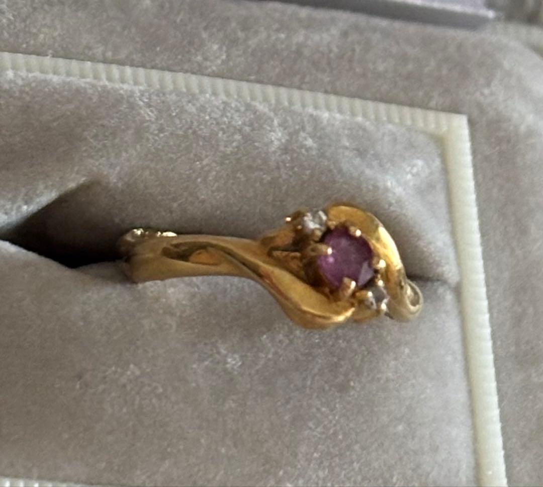 ルビーダイヤ18Kリング　指輪