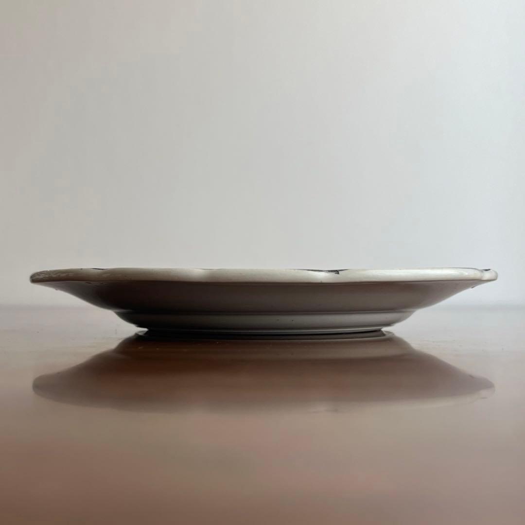 フランスアンティーク ♧クレイユモントロー ♧ O.ワイルドのグリザイユプレート