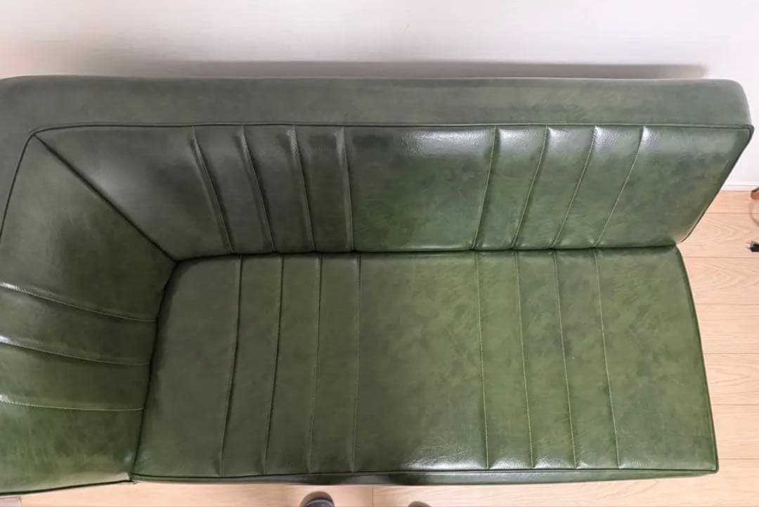 カウチソファ/グリーンW1400×D700×H700