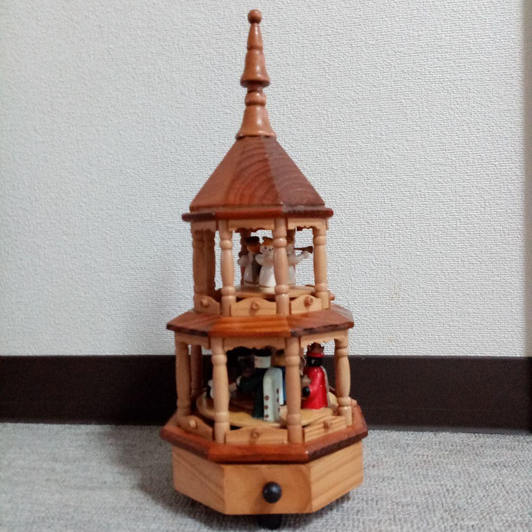 ドイツ製　くるみ割り人形&オルゴールツリー（木製、回転式）