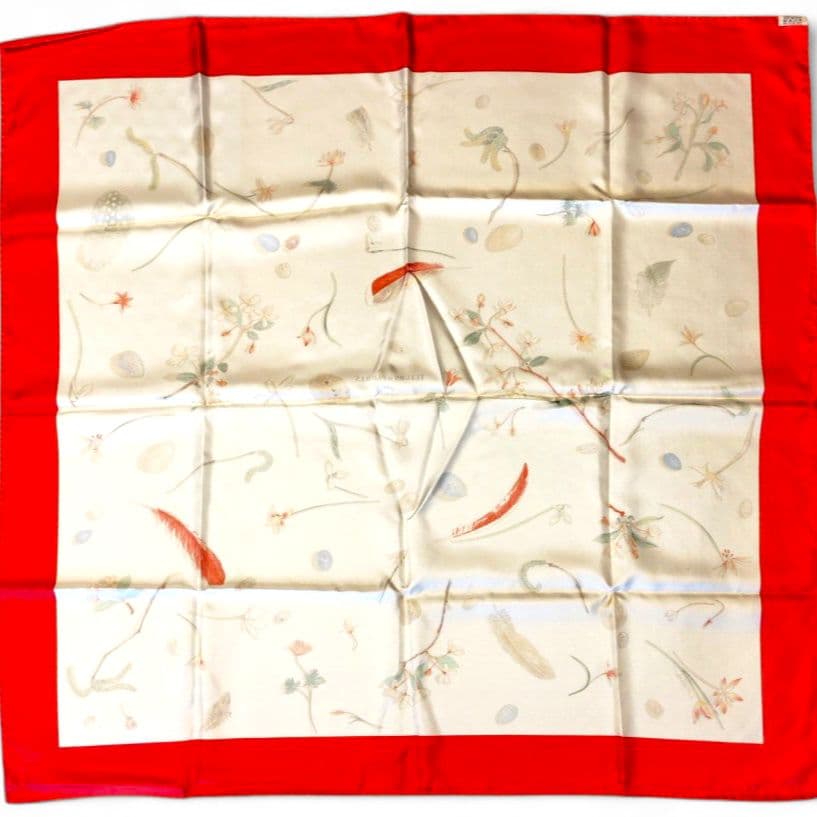 エルメス HERMÈS スカーフ カレ90 フルール・エ・プリュム 中古