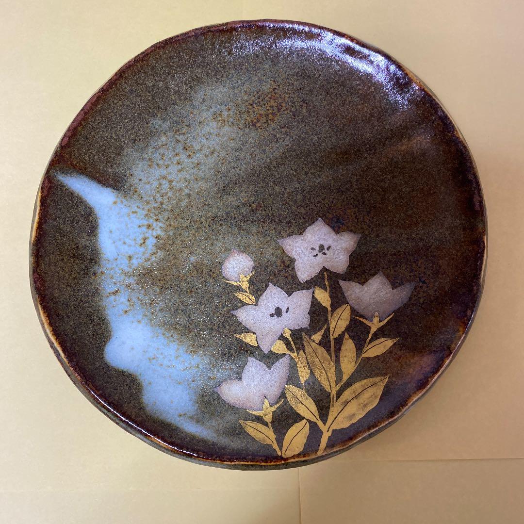 たち吉 特選 青嵐 安田道雄 金銀彩草花　銘々皿