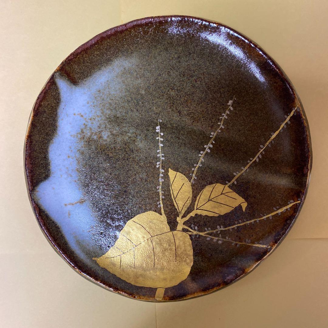 たち吉 特選 青嵐 安田道雄 金銀彩草花　銘々皿