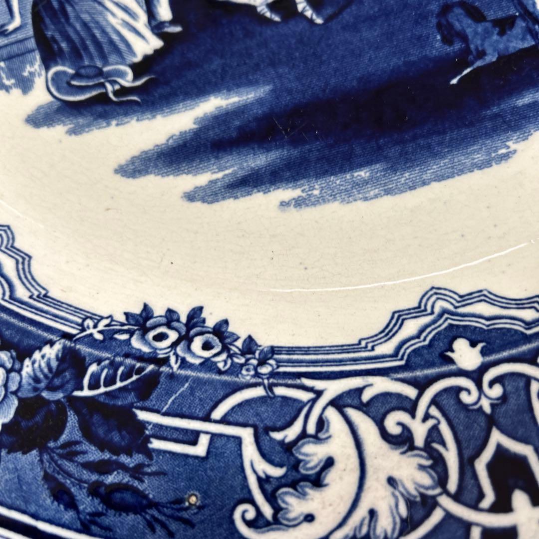 ブルーアンド ホワイト大皿 オランダ 阿蘭陀 シノワズリアンティーク ヨーロッパ