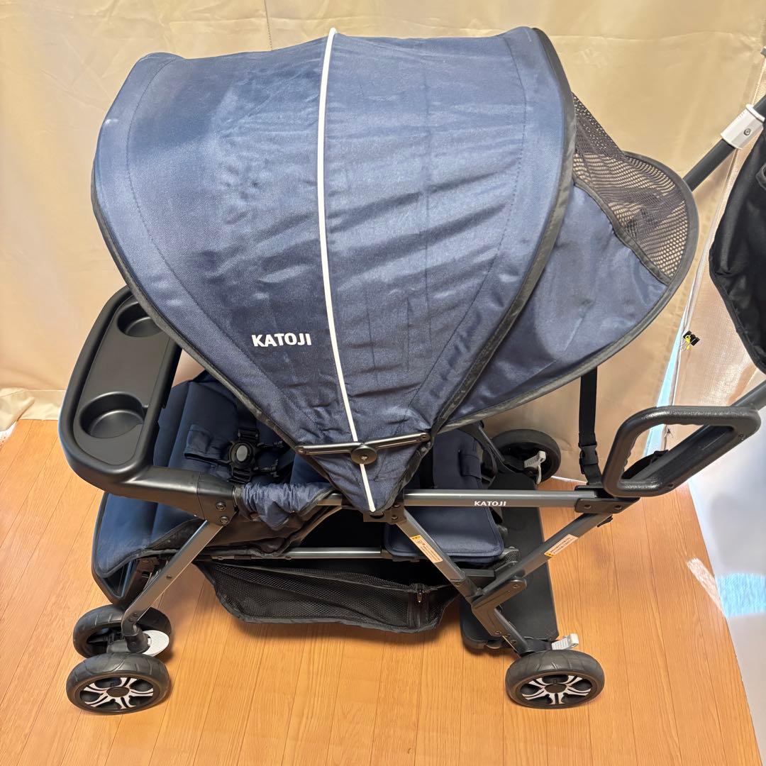 KATOJI カトージ 二人でゴー 2人乗りベビーカー ネイビー 美品