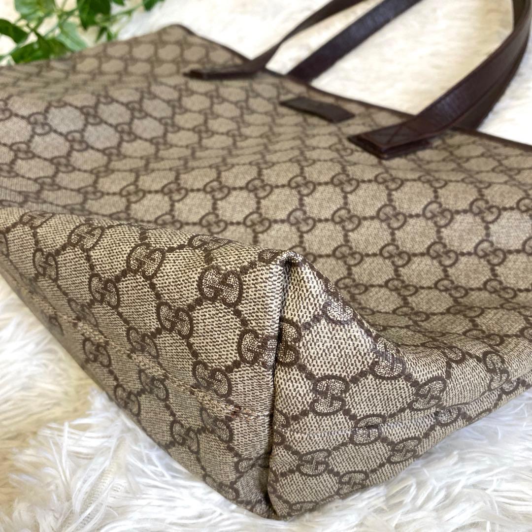 グッチ トートバッグ 肩掛け GGスプリーム PVC×レザー A4