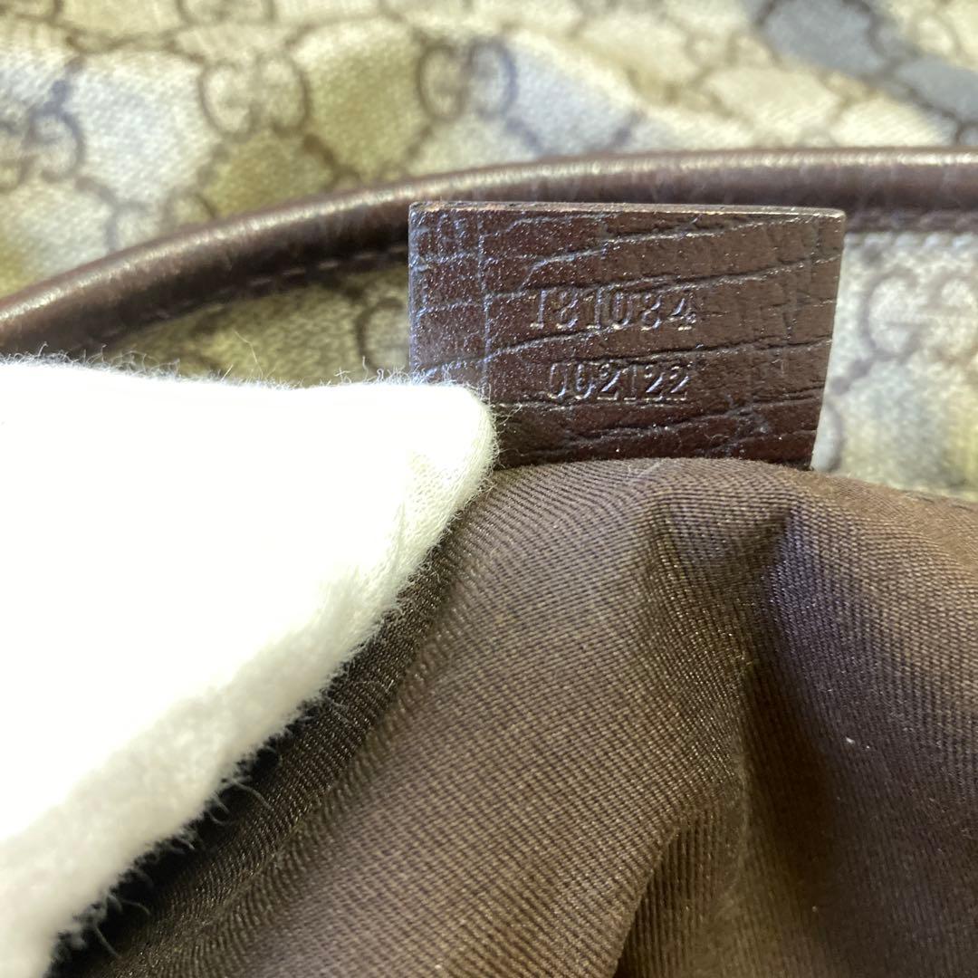 グッチ トートバッグ 肩掛け GGスプリーム PVC×レザー A4